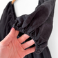 Tuckernuck Annie Linen Smocked Balloon Sleeve Black Dress (S)