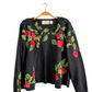 Design Options by Philip and Jane Gordon Black Apple Embroidered Cardigan (M)