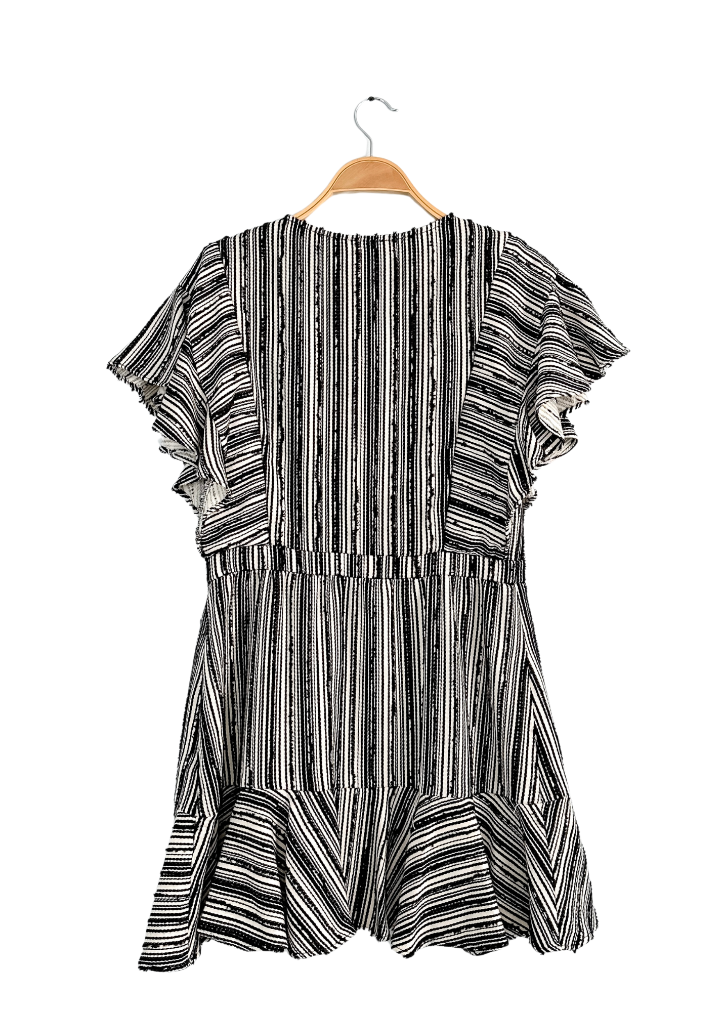 LoveShackFancy Black & White Textured Flutter Sleeve Mini Dress The Wandering Wardrobe Truck LoveShackFancy Black & White Textured Flutter Sleeve Mini Dress The Wandering Wardrobe Truck