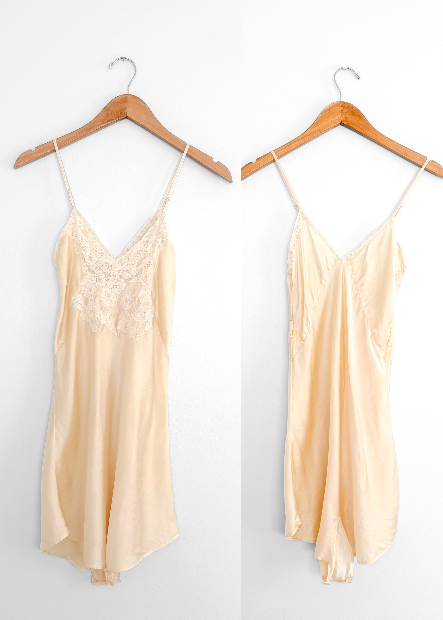 Vintage 30s 40s Ivory Silk Lace Teddy Playsuit Romper Lingerie One Piece (S)