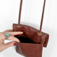 Indigo Leather Handmade Brown Turnlock Crossbody Purse
