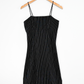 Vintage 90s / 00s Black and White Pinstripe Empire Waist Dress (M)