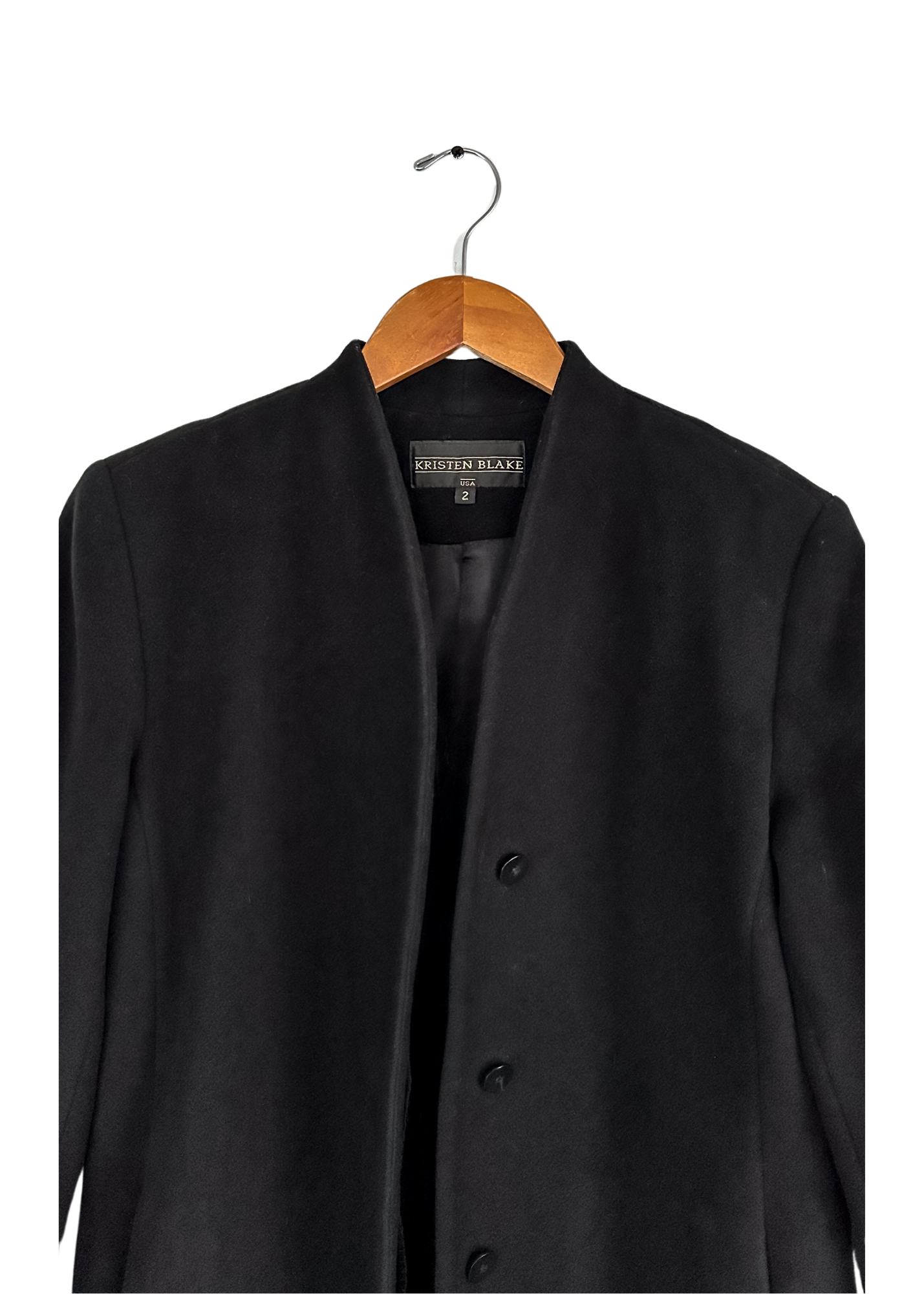 Kristen Blake Timeless Cashmere Blend Black Coat (S or 2/4)