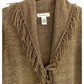 Susan Bristol Green Fringe Single Button Long Cardigan (M)