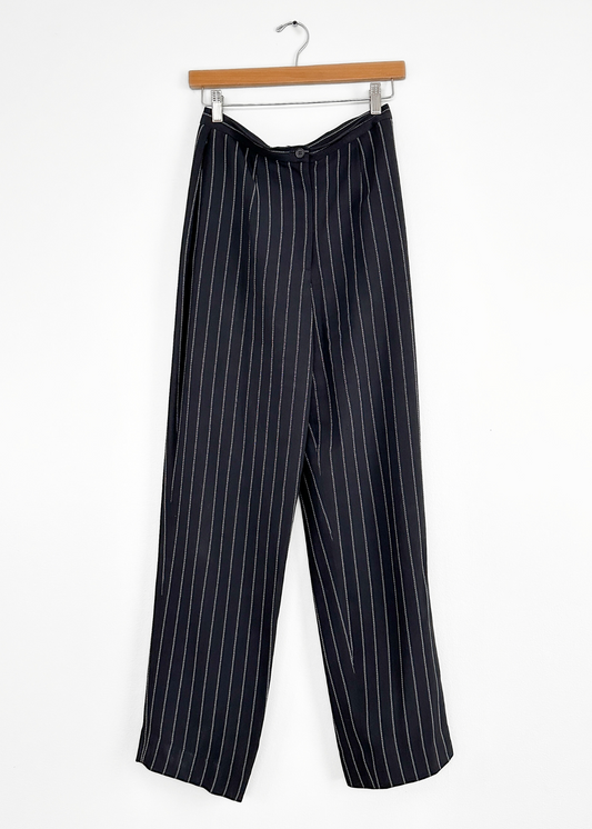 Vintage 00s Ann Taylor Navy Pinstripe Pants (6)