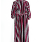 Vintage 70s Magenta and Silver Dancing Queen Maxi Dress (S)