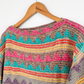 Vintage 70s Multi Colored Boat Neck Knit Top (M)