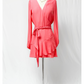 NEW Ramy Brook Reed Long Sleeve Wrap Dress in Petal Coral Pink (XS)