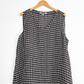 FLAX Black and White Check Linen Flowy V-Neck Sleeveless Top (L)
