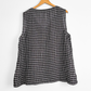 FLAX Black and White Check Linen Flowy V-Neck Sleeveless Top (L)