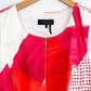 Donna Karan Pink and Orange Abstract Handkerchief Hem Zip Front Dress (4)