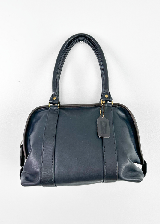 Vintage 80s Coach Madison Soft Satchel Doctors Bag Purse in Blue USA #0333-003