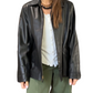 Vintage 00s Black Italian Leather Zip Women's Jacket (L or 10/12)