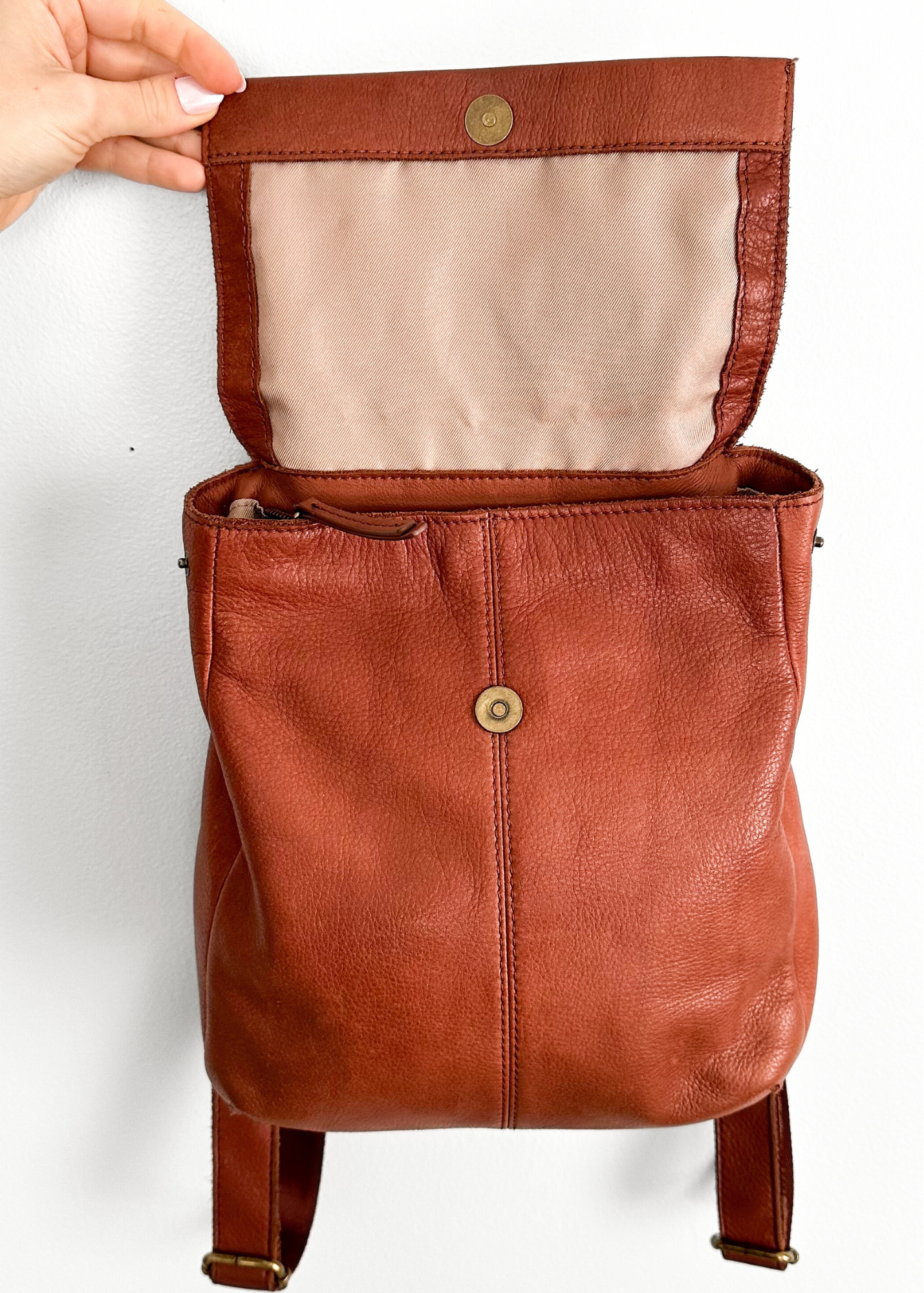 American Leather Co. Brown Leather Backpack Purse