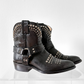 Frye Black Leather Silver Stud Billy Biker Short Western Cowboy Boots (7.5)