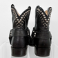 Frye Black Leather Silver Stud Billy Biker Short Western Cowboy Boots (7.5)