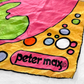 Vintage 60s Peter Max LOVE Pop Art Silk Scarf 26" x 26" made in Japan