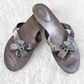 Coach Metallic Pewter Silver Charm Sandals (9.5)