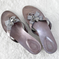 Coach Metallic Pewter Silver Charm Sandals (9.5)