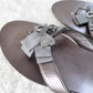 Coach Metallic Pewter Silver Charm Sandals (9.5)