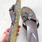Coach Metallic Pewter Silver Charm Sandals (9.5)