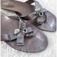 Coach Metallic Pewter Silver Charm Sandals (9.5)