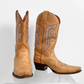 Vintage Frye Daisy Duke Tan Brown Leather Pink Crystal Studded Cowboy Boots (9)