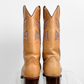 Vintage Frye Daisy Duke Tan Brown Leather Pink Crystal Studded Cowboy Boots (9)