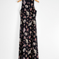 Vintage 90s Sea Side Print Black Maxi Dress (4/6)