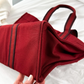 Hermès Bordeaux Red 100% Cotton Heavy Canvas Extra Large Tote Bag