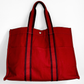 Hermès Bordeaux Red 100% Cotton Heavy Canvas Extra Large Tote Bag