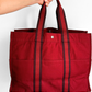 Hermès Bordeaux Red 100% Cotton Heavy Canvas Extra Large Tote Bag