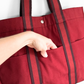 Hermès Bordeaux Red 100% Cotton Heavy Canvas Extra Large Tote Bag