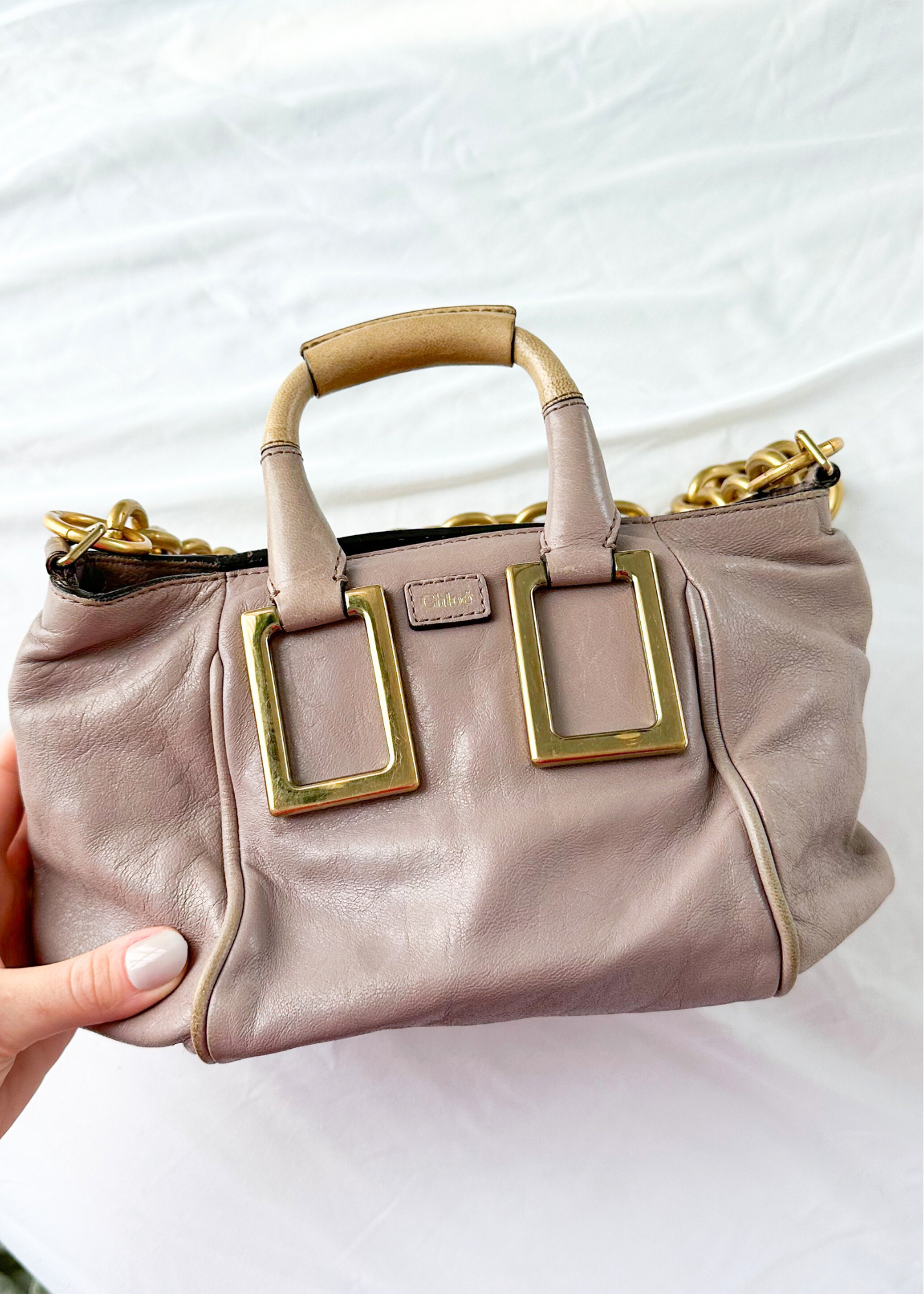 Chloé Ethel Tan Leather Small 2-way Convertible Purse