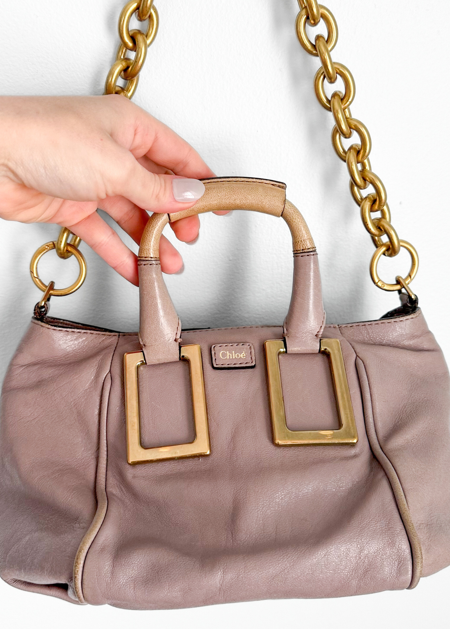 Chloé Ethel Tan Leather Small 2-way Convertible Purse