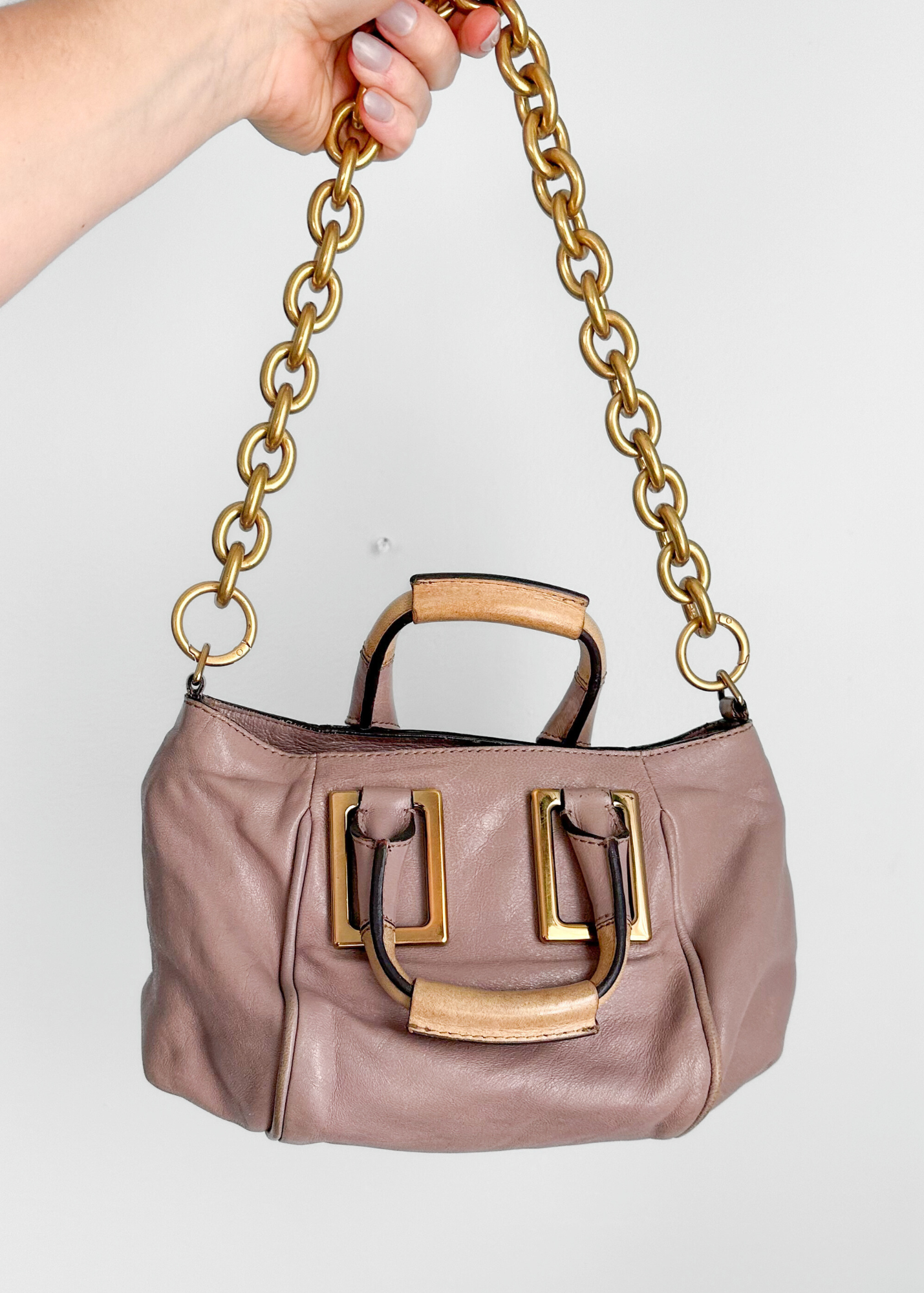 Chloé Ethel Tan Leather Small 2-way Convertible Purse