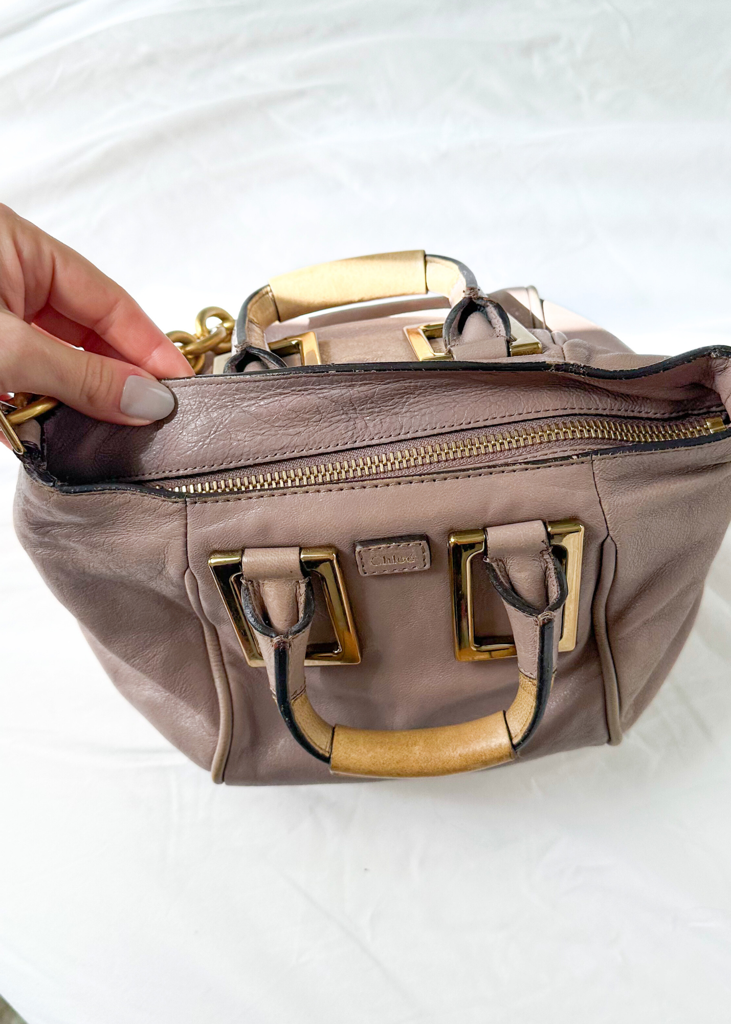 Chloé Ethel Tan Leather Small 2-way Convertible Purse