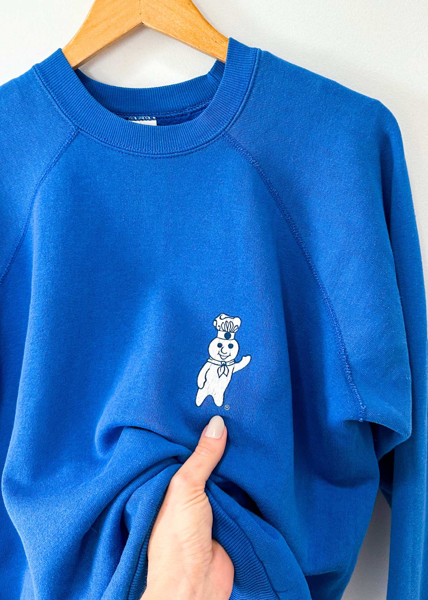 Vintage 80s Pillsbury Dough Boy Blue Crewneck Sweatshirt