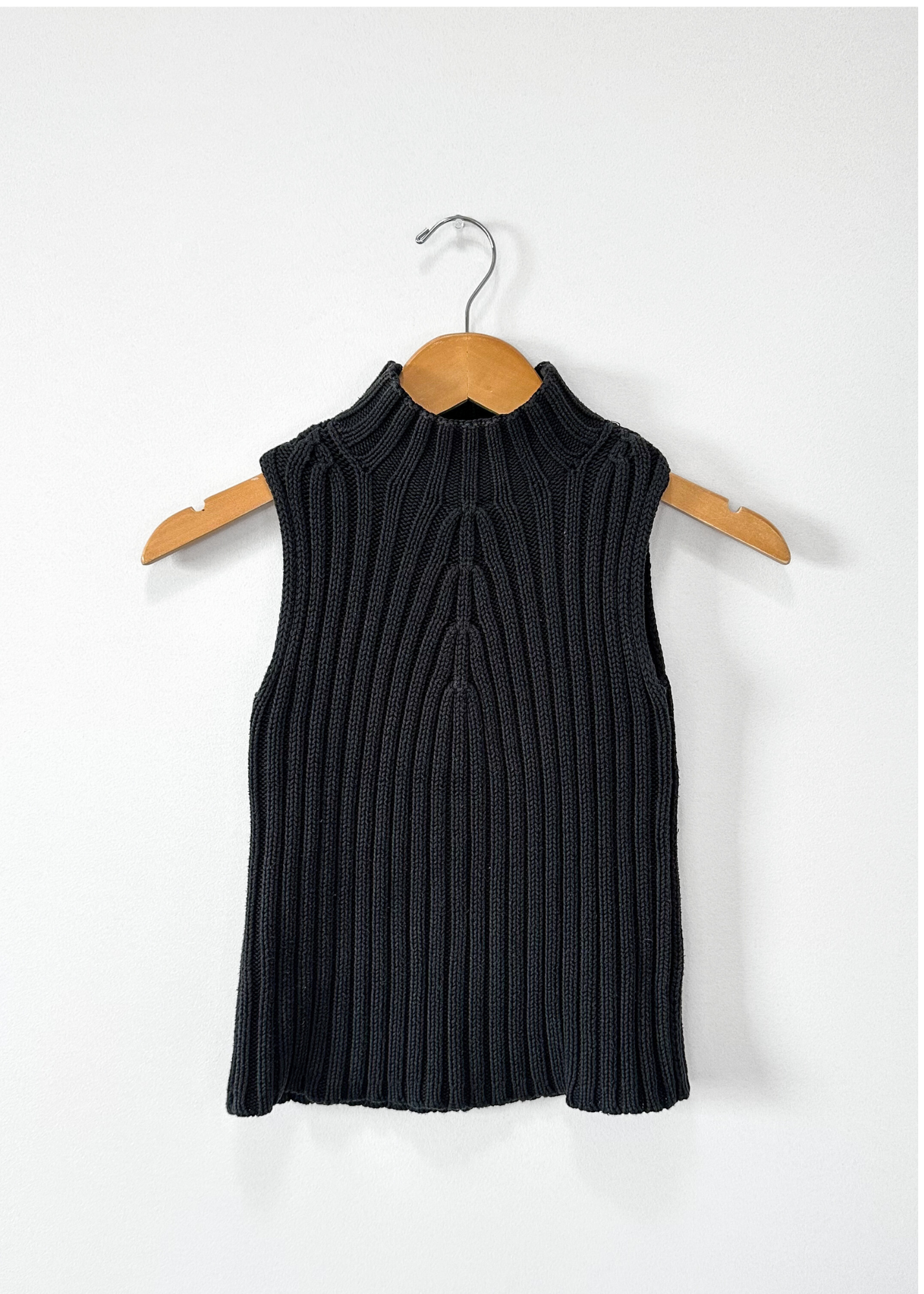 Vintage 00s Black Knit Mock Neck Top (S)