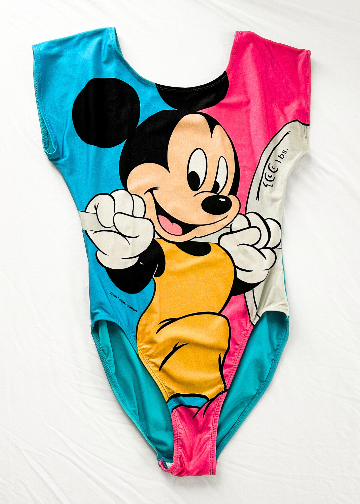 Vintage 90s Disney Mickey Mouse Blue Pink Exercise Leotard One Piece (M)