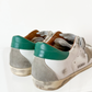 Golden Goose Super-Star White Green Leather Ice Gray Suede Low Top Sneakers Women's (EU 39 / US 9)
