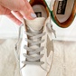 Golden Goose Super-Star White Green Leather Ice Gray Suede Low Top Sneakers Women's (EU 39 / US 9)