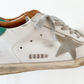 Golden Goose Super-Star White Green Leather Ice Gray Suede Low Top Sneakers Women's (EU 39 / US 9)