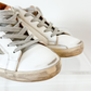 Golden Goose Super-Star White Green Leather Ice Gray Suede Low Top Sneakers Women's (EU 39 / US 9)