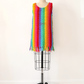 Vintage 60s Jack Winter Rainbow Crochet Mini Fringe Hem Dress (M)