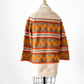 Vintage 70s Petti Glen Orange Brown and Yellow Knit Top (M)