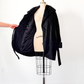 Vintage 80s Lorovi Black Wool Cloak Tie Front Coat (S/M)