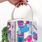 Emilio Pucci by Jana 1960s RARE Abstract Silk and Leather Top Handle Purse