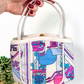 Emilio Pucci by Jana 1960s RARE Abstract Silk and Leather Top Handle Purse