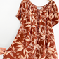 Diane von Furstenberg Silk Assets Brown 100% Silk Print Flutter Sleeve Top (XL)